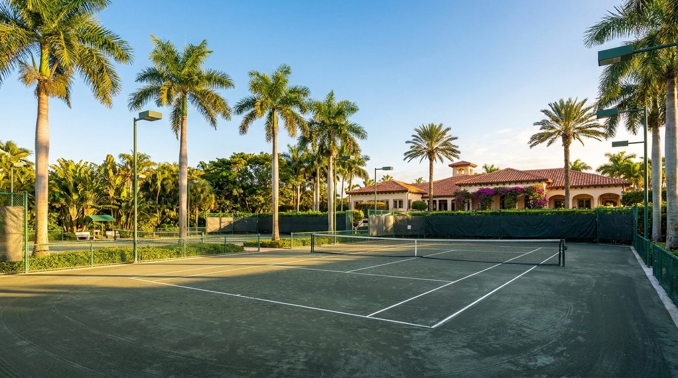 Upscale tennis courts in Palm Beach County, Florida